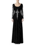 Gothic Maxi Dress Dark Cross