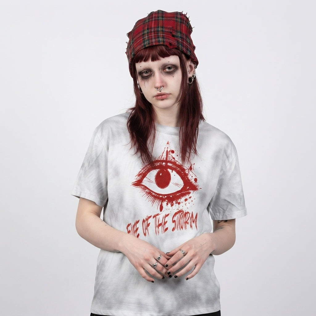 Grunge Goth Washed T-Shirt Unisex | Eye of the Storm | 270 GSM
