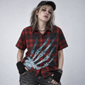 Grunge Damen Flanellhemd | X-Ray Decay Hand | Baumwolle 140 g/m²