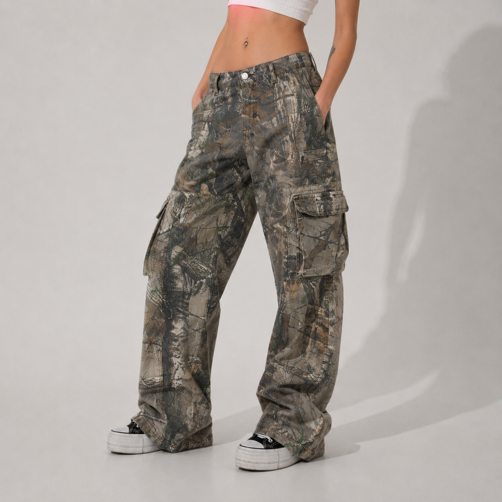 Baggy Cargo-Hose Camo Grunge Y2K | Vintage Streetwear | Loose Fit