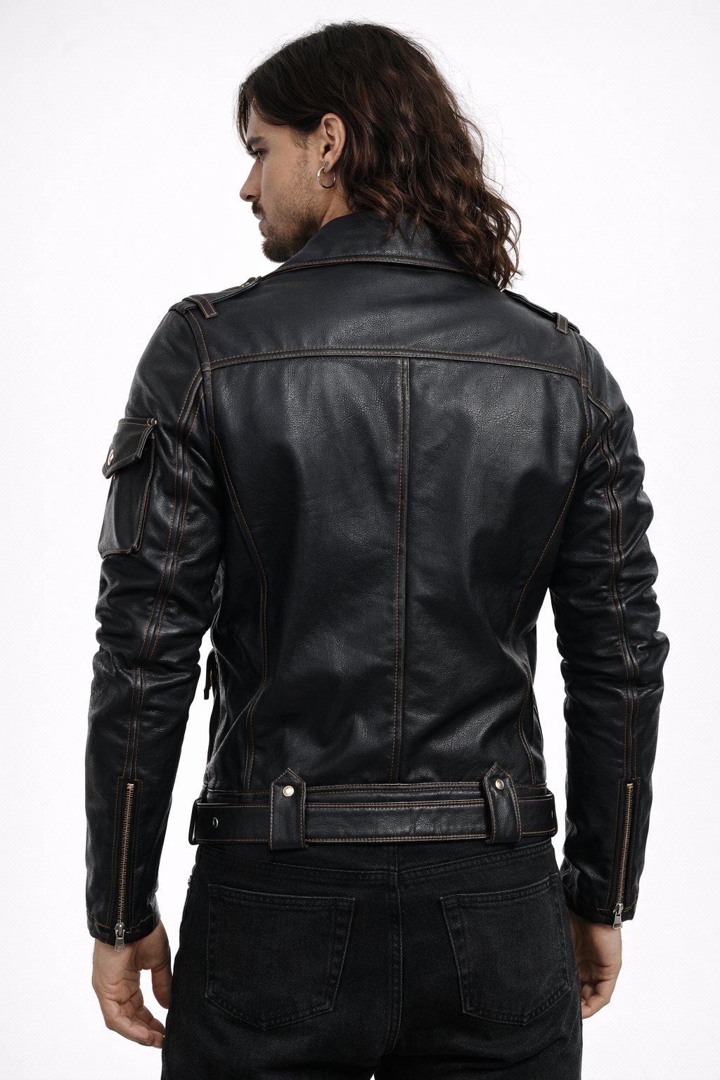 Metallische Lederjacke Basic Antisystem Armor