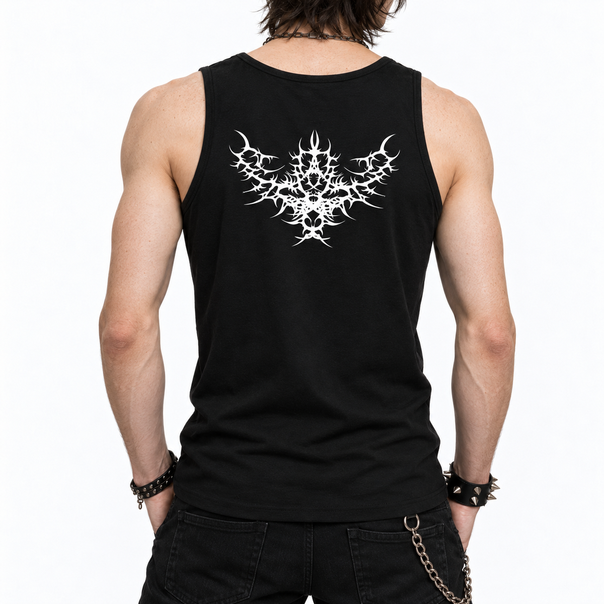Punk Gothic Tank Top Herren – HEY HELL | Baumwolle 203 GSM