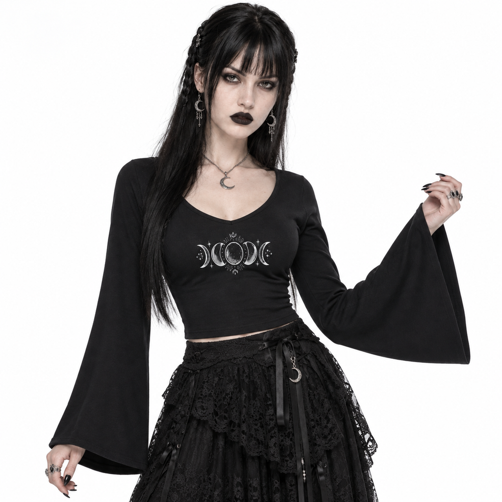 Romantic Witch Langarmshirt | Moonspell Bell Sleeve Top