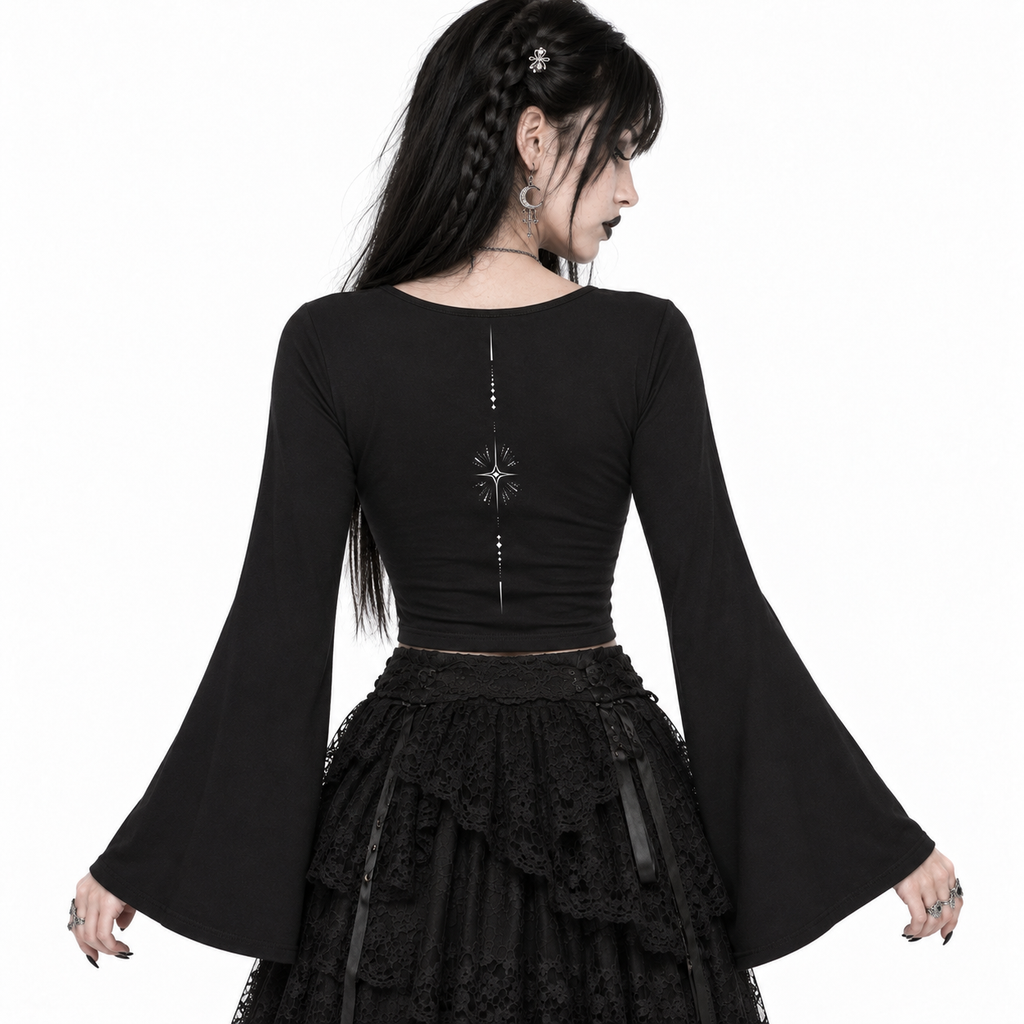 Romantic Witch Langarmshirt | Moonspell Bell Sleeve Top