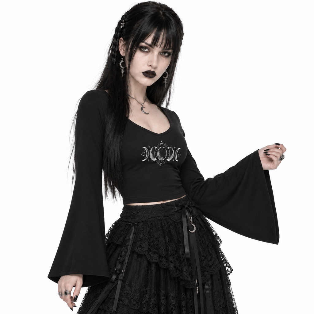 Romantic Witch Langarmshirt | Moonspell Bell Sleeve Top