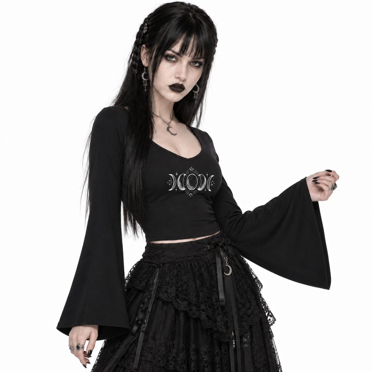 Romantic Witch Langarmshirt | Moonspell Bell Sleeve Top
