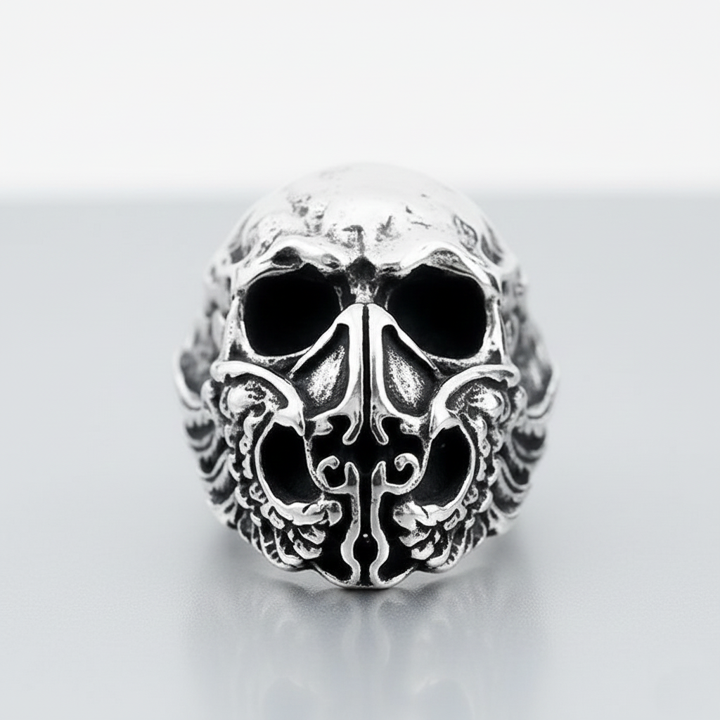 Black-Metal-Ring Totenkopfmaske