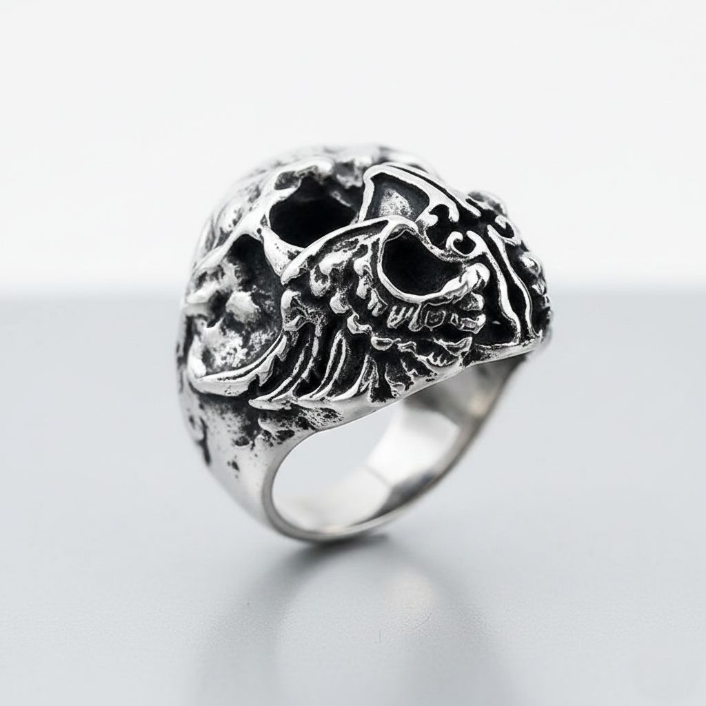 Black-Metal-Ring Totenkopfmaske