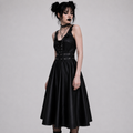 Gothic Skater-Kleid aus Kunstleder | Black Heart – Midnight Requiem Dress
