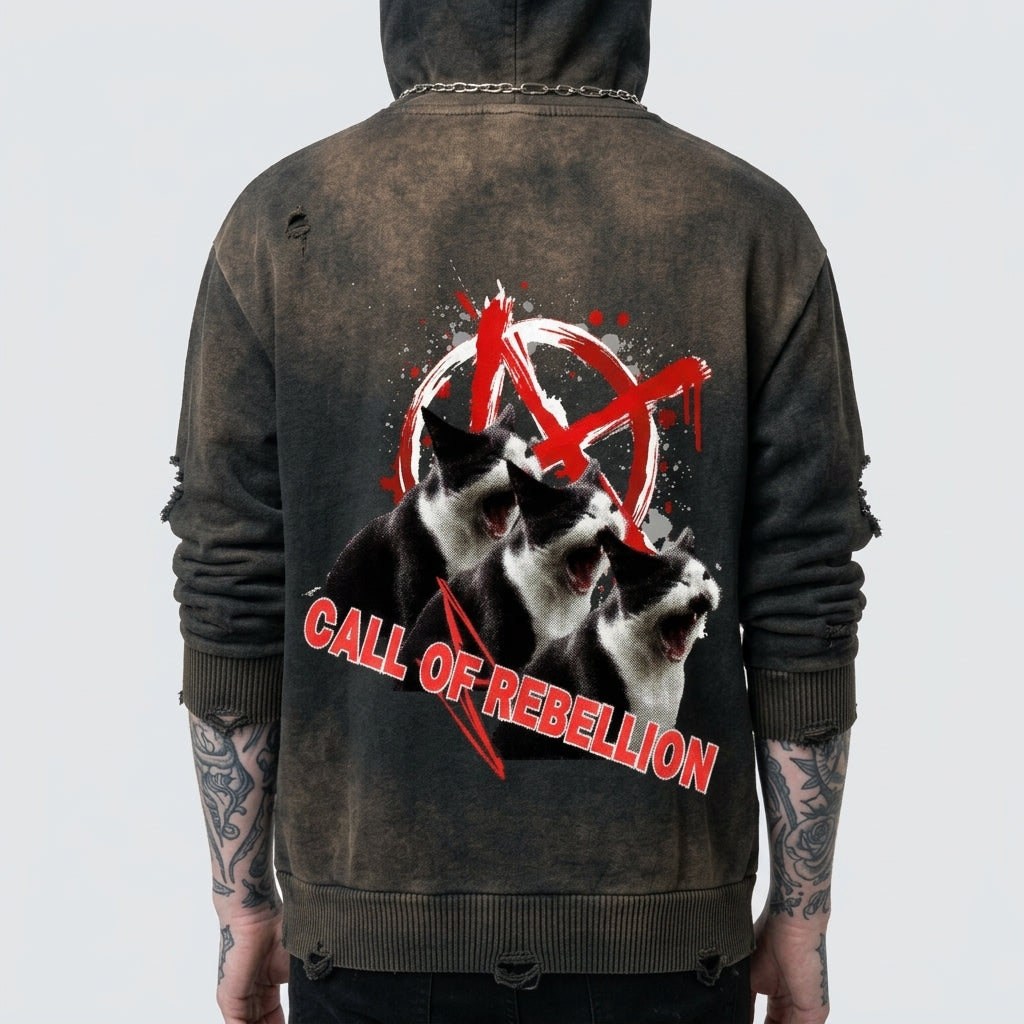 Punk-Grunge Oversize-Hoodie Call of Rebellion | Ultra Heavy 760 GSM
