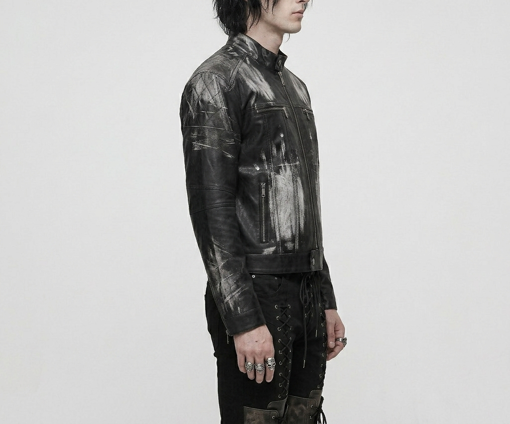 Punk-Motorradjacke Unisex | Ash Requiem | Punkgoth Streetwear