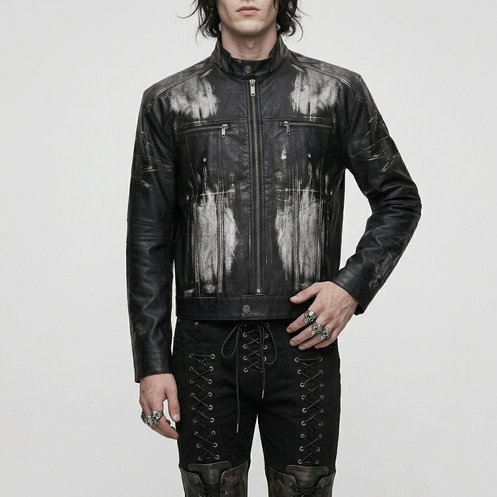 Punk-Motorradjacke Unisex | Ash Requiem | Punkgoth Streetwear