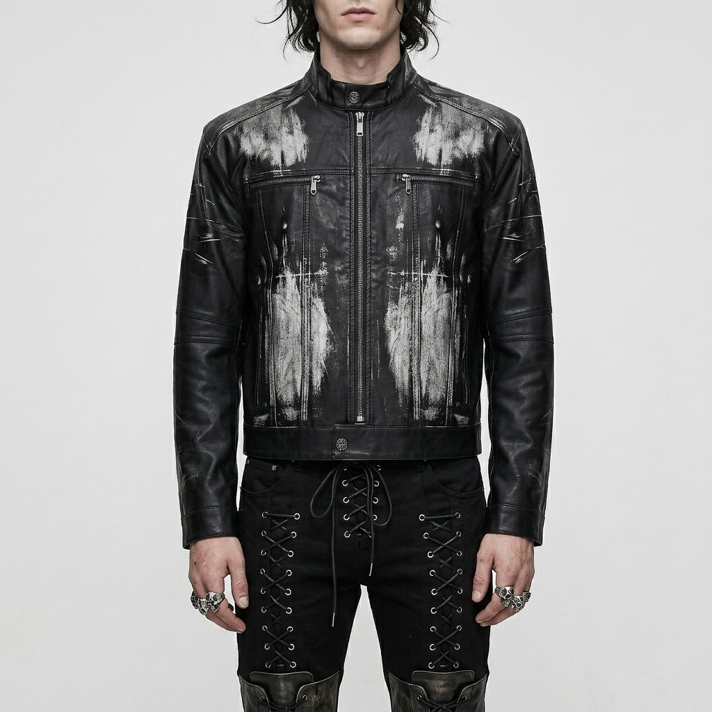 Punk-Motorradjacke Unisex | Ash Requiem | Punkgoth Streetwear