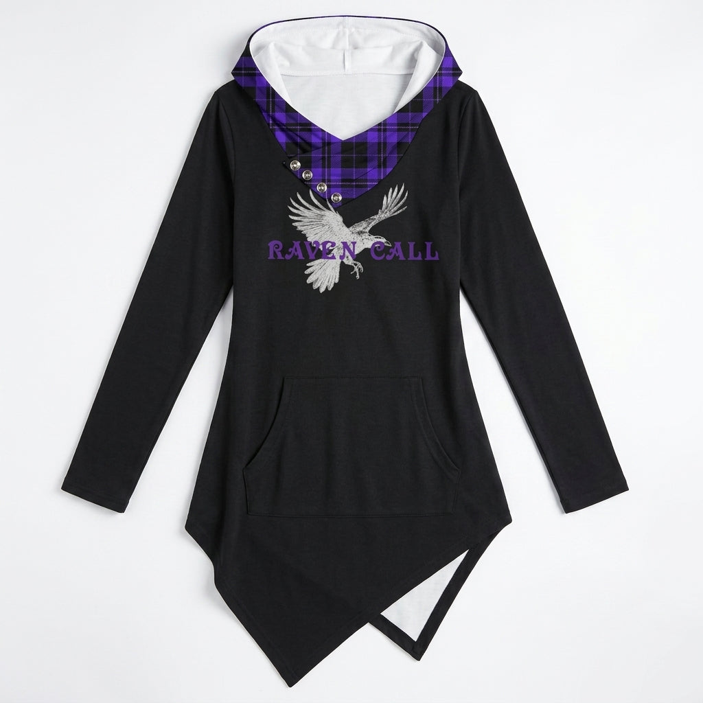 Gotischer Damen-Kapuzenpullover Raven Call | Witchcore Gothic