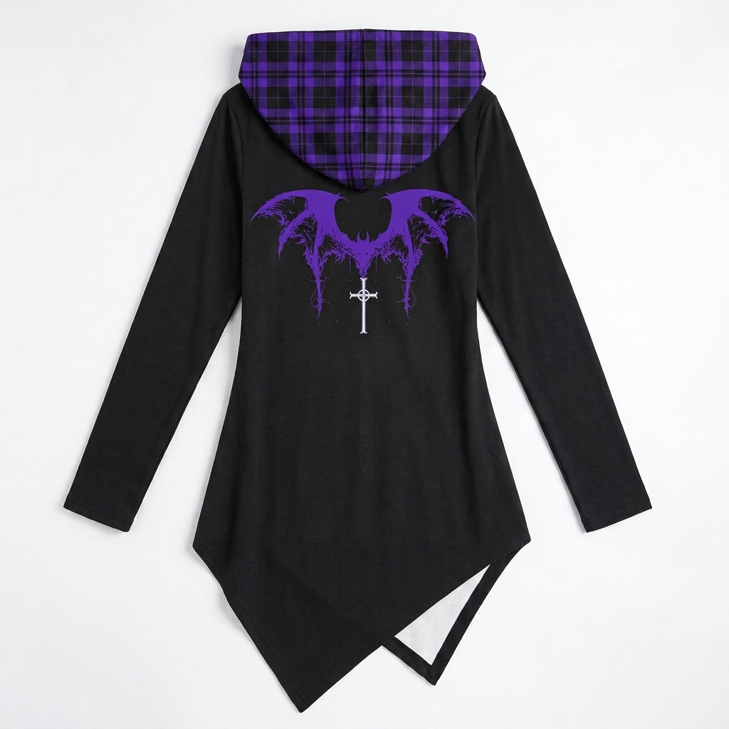 Gotischer Damen-Kapuzenpullover Raven Call | Witchcore Gothic