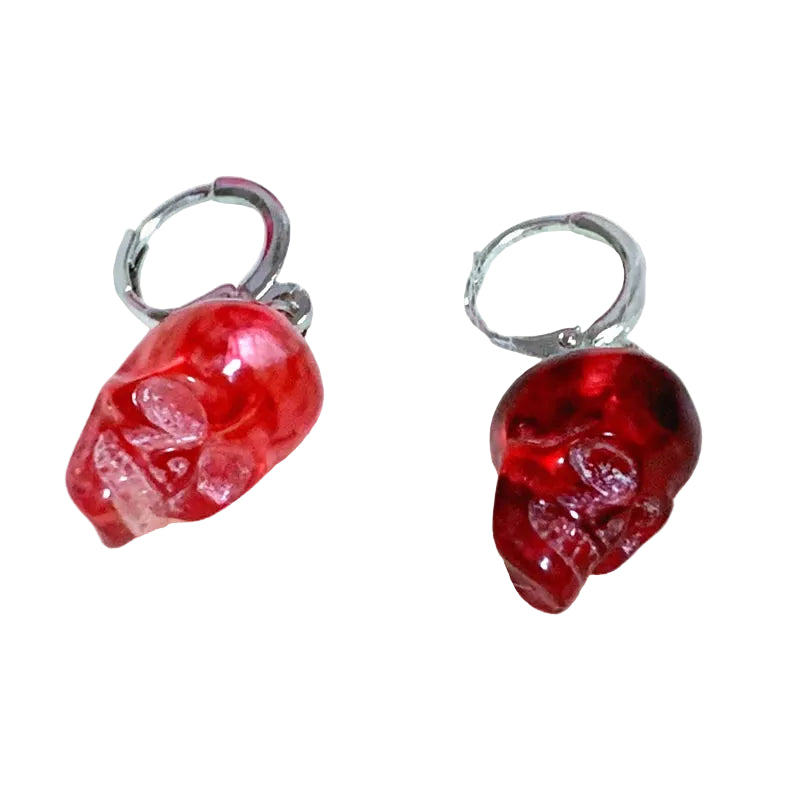 Gotische Ohrringe Roter Totenkopf Goth