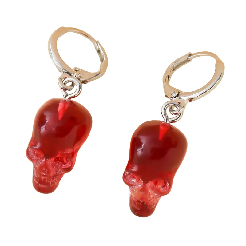 Gotische Ohrringe Roter Totenkopf Goth