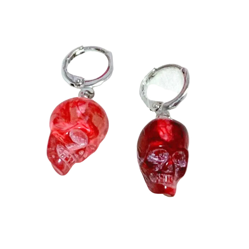 Gotische Ohrringe Roter Totenkopf Goth