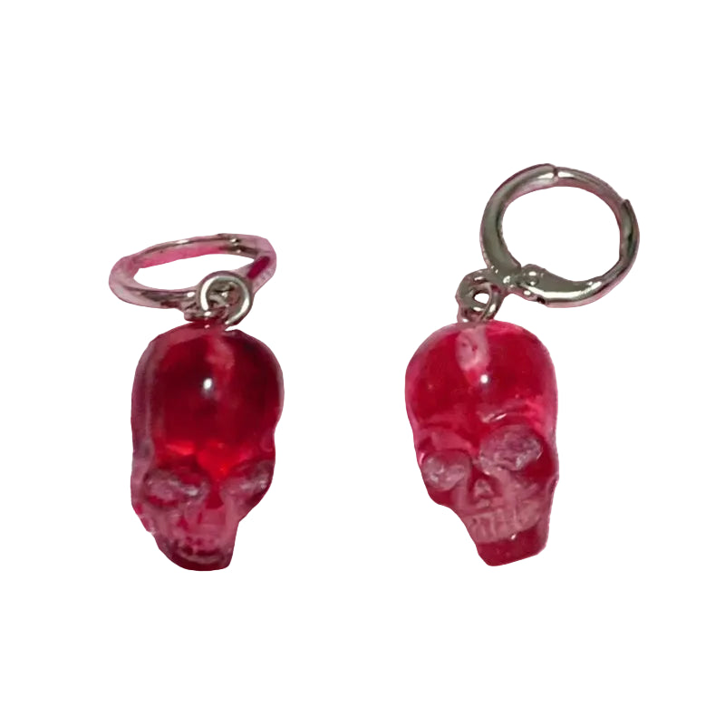 Gotische Ohrringe Roter Totenkopf Goth