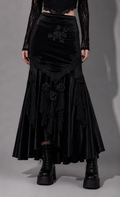 Romantischer Gothic-Maxirock | Midnight Rose Elegance | Dark Rose Spell