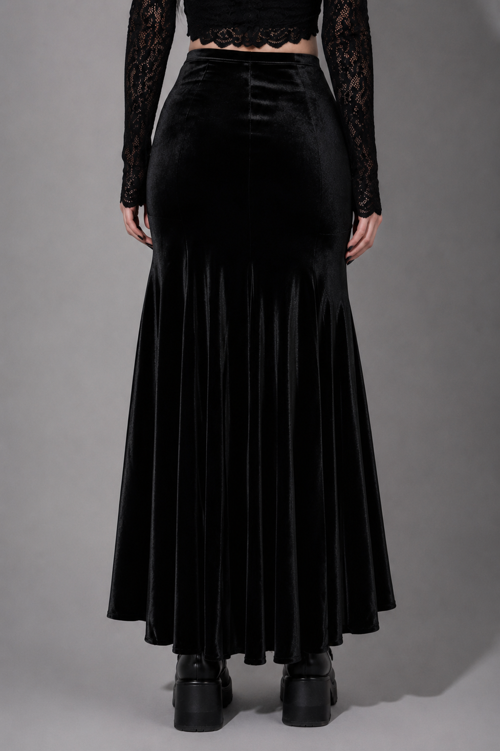 Romantischer Gothic-Maxirock | Midnight Rose Elegance | Dark Rose Spell