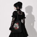 Gotische Tasche Victorian Skull Roses – Dunkle Tote Bag mit Totenköpfen und Rosen