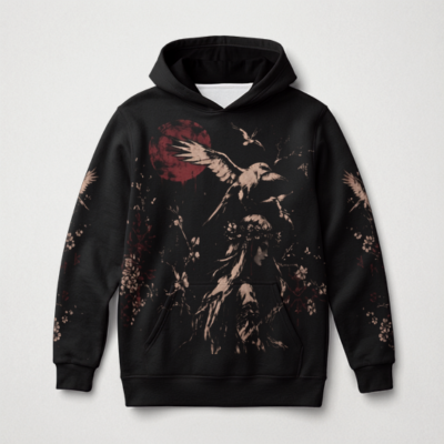Slawischer Gothic Oversize-Hoodie | Herrin des dunklen Waldes | Slavic Gothic Premium Full Print 280 GSM