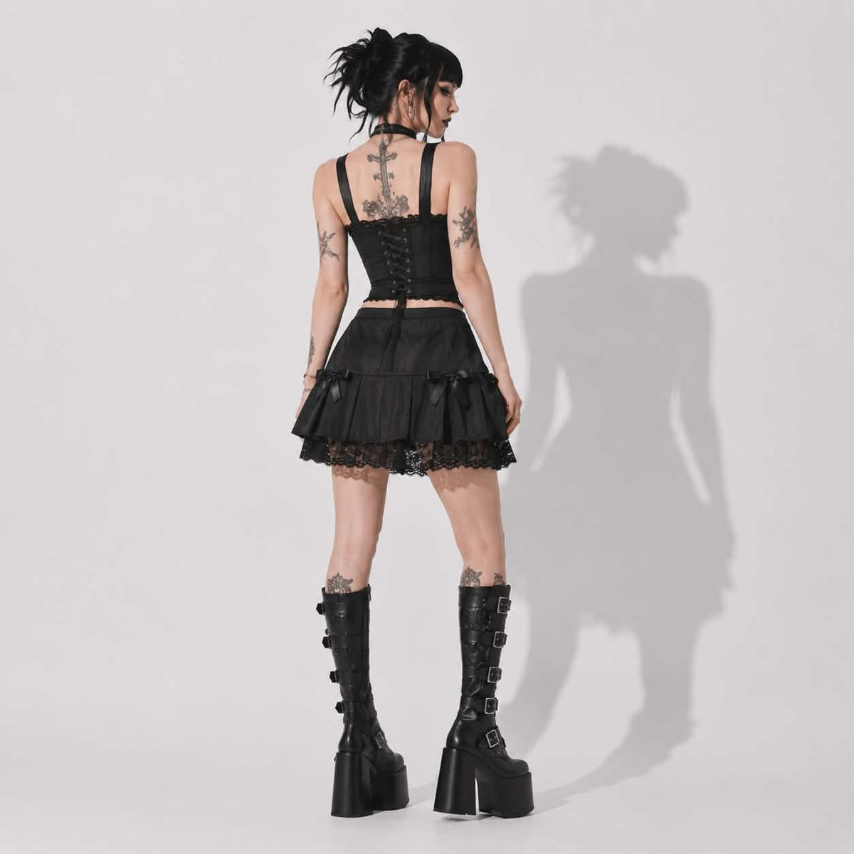 Gotischer Rock Midnight Lace | Romantischer Gothic-Minirock