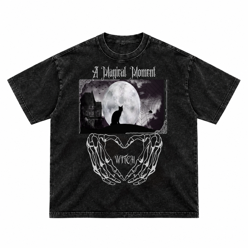 Gotisches Vintage Halloween-T-Shirt | MAGIC MOMENT – 250 GSM