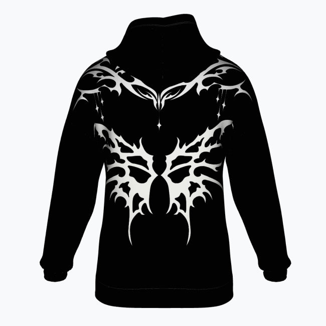 Gotisches Premium Oversize-Hoodie AOP | Black Cathedral – Devil Wings Ascension Hoodie 280 GSM