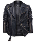 Metallische Lederjacke Basic Antisystem Armor