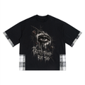 Grunge Goth Unisex-T-Shirt mit Karomuster | Pretty Things Rot Too | Gothic Streetwear