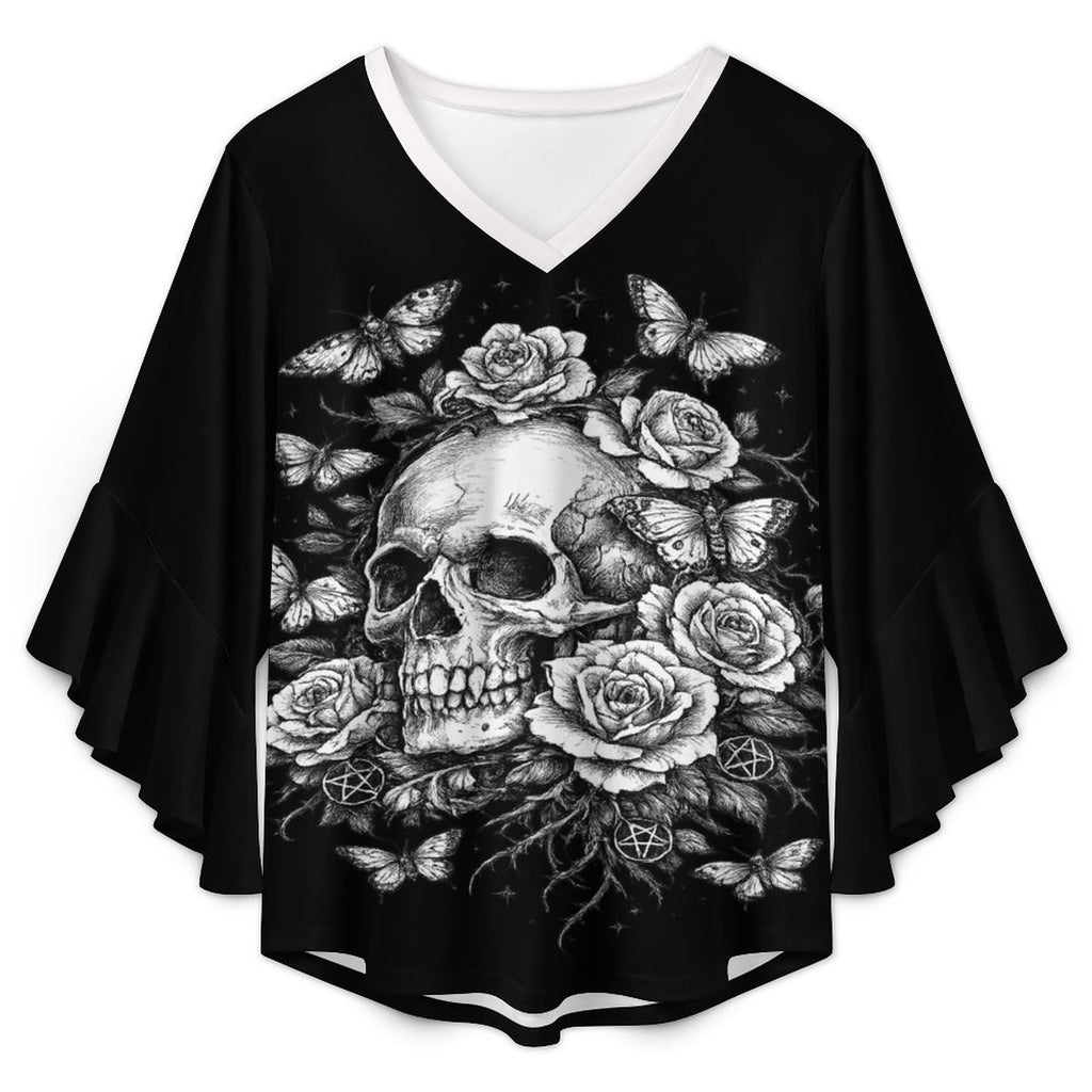Gotische Damenbluse mit Rüschen | Garden of Death Gothic Bluse