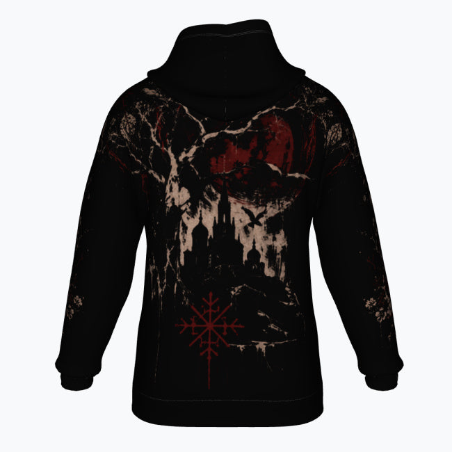 Slawischer Gothic Oversize-Hoodie | Herrin des dunklen Waldes | Slavic Gothic Premium Full Print 280 GSM