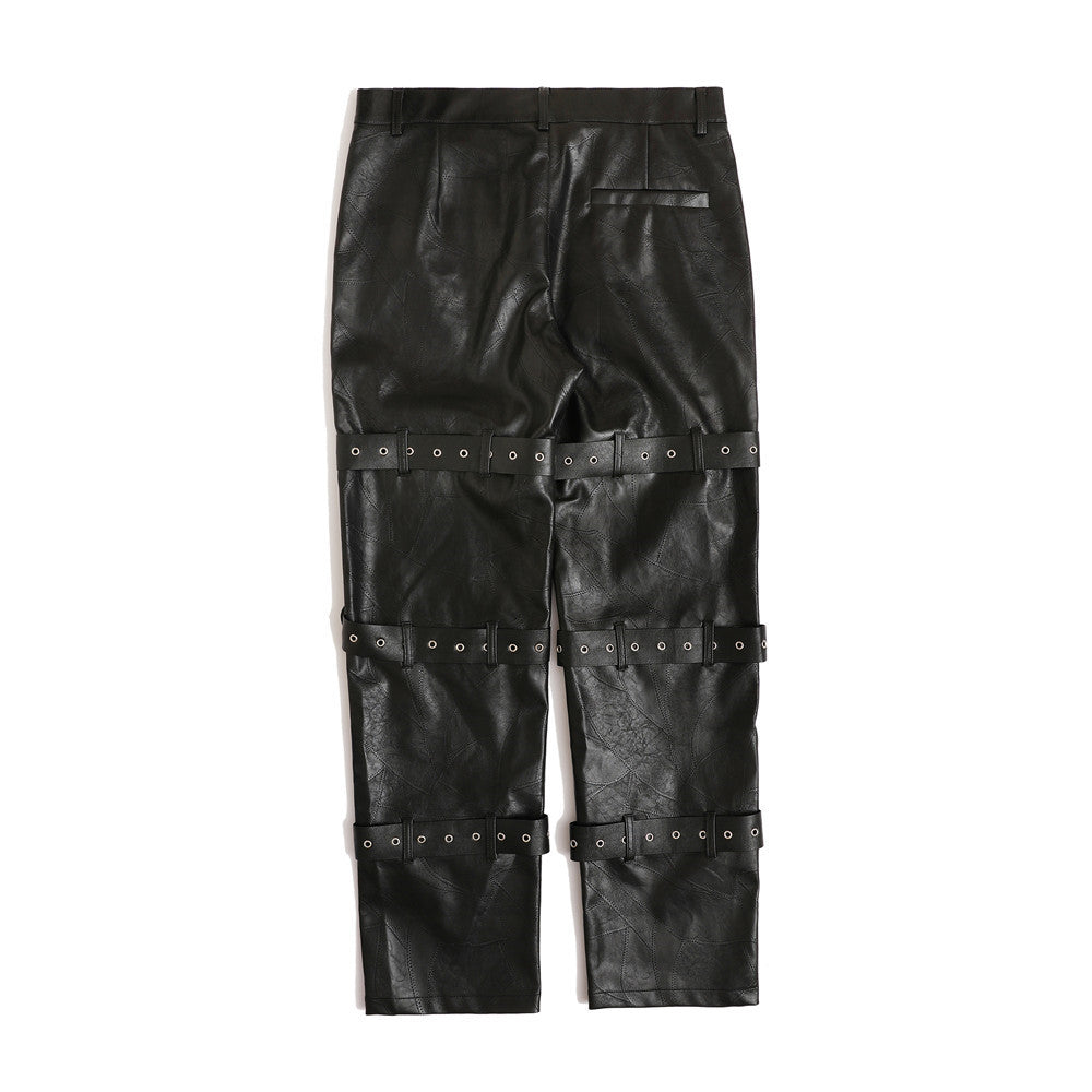 Schwarze PU-Hose - Dark Rebel Leather