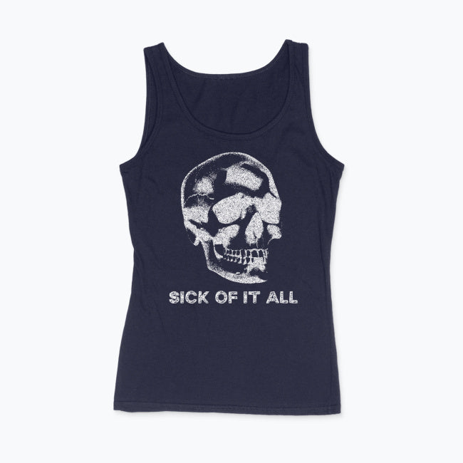 Punk Tank Top Damen mit Totenkopf – SICK OF IT ALL | 100 % Baumwolle