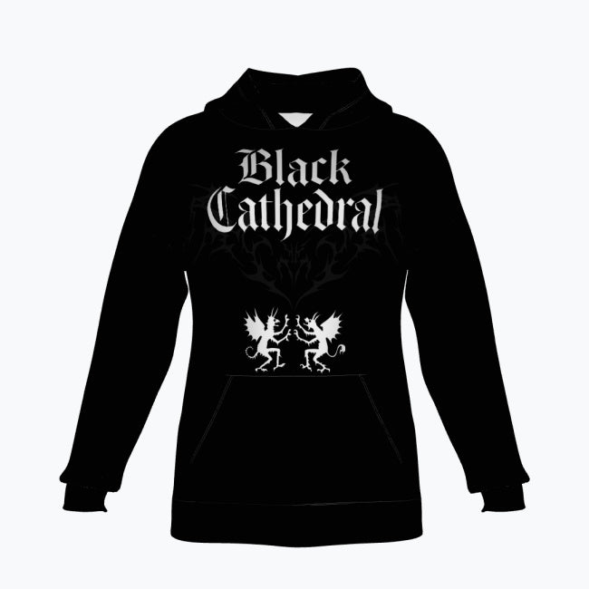 Gotisches Premium Oversize-Hoodie AOP | Black Cathedral – Devil Wings Ascension Hoodie 280 GSM