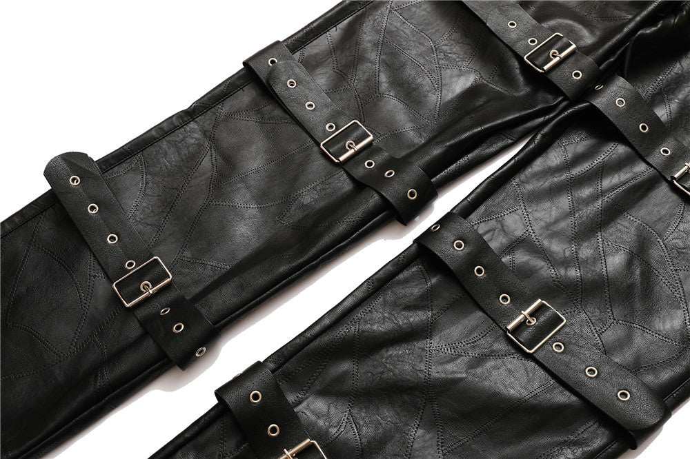 Schwarze PU-Hose - Dark Rebel Leather